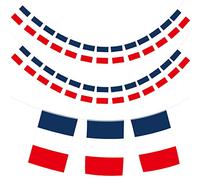G2PLUS 11M Bandiera Francia Ghirlanda Nazionale Con 40 Bandiere 14 x 21 cm per Decorazioni Bar, Sportivi e Festa Nazionale