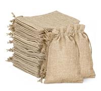 G2PLUS 20 Pezzi Sacchetti Regalo di Iuta,Sacchi Lino con Coulisse 13X18CM Sacchetto per Gioielli di Juta Sacchetti Juta per Confetti Nozze Regalo Caramella Partito Gioielli