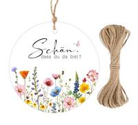 G2PLUS 50 PCS Etichette SCHÖN DASS DU DA BIST,5.5CM