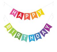 G2PLUS Bandierine Happy Birthday Pre-Assemblate Festoni Compleanno Bambina,Festoni Carta Compleanno Striscione Buon Compleanno Bandierine Compleanno per Feste di Compleanno Partito
