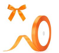 G2PLUS Nastro Raso Arancione Satinato Rosso 10mm x 22m - Per Confezione Regali Natale, Compleanni, Matrimoni - Nastri Rosso per Feste, Bomboniere e Pacchi Regalo