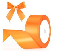 G2PLUS Nastro Raso Satinato Arancione: 40mm x 22m - Per Regali, Feste, Natale, Compleanni, Matrimoni, Bomboniere e Pacchi Decorativi
