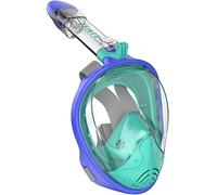 G2RISE Maschera da Snorkeling Pieno Facciale, Maschera Subacquea Set con Supporto per Lo Snorkeling Rimovibile, Antiappannamento e Design Pieghevole per Adulti Bambini