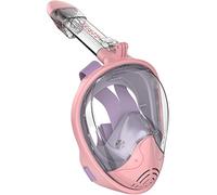 G2RISE Maschera da Snorkeling Pieno Facciale, Maschera Subacquea Set con Supporto per Lo Snorkeling Rimovibile, Antiappannamento e Design Pieghevole per Adulti Bambini (Rosa viola, L/XL)