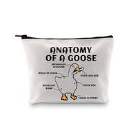 G2TUP Borsa per il trucco con anatomia di un'oca, regalo per amanti dell'oca, borsa cosmetica per chi sussurra all'oca, regalo per gli amanti degli uccelli, regalo per agricoltori d'oca con cerniera