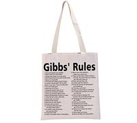 G2TUP Borsa tote ispirata al programma televisivo criminale con regole del regalo per gli amanti dei programmi televisivi criminali, bianco, Large