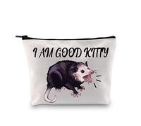 G2TUP Opossum Lover Gift I Am Good Kitty Opossum Makeup Bag Opossum Mom Borsa cosmetica Opossum Whisperer Regalo Wildlife Rescue Zipper Travel Pouch, I Am Good Kitty Borsa bianca, I Am Good Kitty