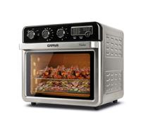 G3 ferrari g10221 forno air fryer multifunzione 32 l, 2000 w, 5 programmi di cottura, 6 resistenze, temperatura regolabile fino a 230 °c, display con timer, accessori inox senza bpa/pfoa, nero-argento