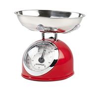 Aska Bilancia da cucina meccanica Rosso, Acciaio inossidabile Superficie piana Rotondo