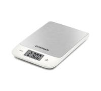 G3 Ferrari G20168 Bilancia Da Cucina "Stefy", Piatto INOX, spessore 17 mm, Grande Display, Misurazione 1gr/5Kg,Indicatore di errore e di esaurimento batterie, Bianco