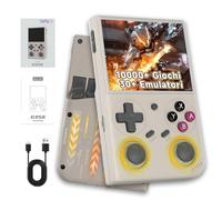G350 Console di gioco portatile retrò,10000+ giochi,30+ emulatori,schermo IPS da 3,5″ 640*480P,console di gioco retrò,supporta WiFi multiplayer,emulatore portatile da 3200 mAh,Linux (Grigio 128G)
