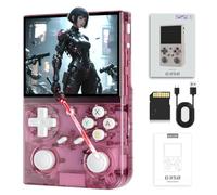 G350 Retro Handheld Game Console, Portable Retro Gaming Player, 3.5 pollici IPS Screen, Linux Open Source System Costruito in 64G con 4000+ giochi classici (rosa trasparente)