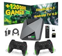 G36 Pro Console di gioco retrò Console Retro Game,120000+ Giochi 50 Emulatori,Doppio Sistema EmuELEC 4.3 + Android 9.0,Retrò Console 4K HD plug and play per TV,Con 2 controller wireless (256G)