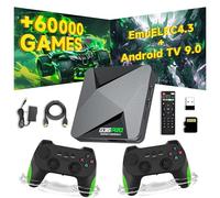 G36 Pro Console di gioco retrò Console Retro Game,60000+ Giochi 50 Emulatori,Doppio Sistema EmuELEC 4.3 + Android 9.0,Retrò Console 4K HD plug and play per TV,Con 2 controller wireless (128G)