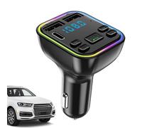 G38 Lettore MP3 Auto Viva Voce - Trasmettitore FM Ricarica 4x Veloce | Trasmettitore Wireless Chiamate Connessione Stabile | Ricevitore MP3 Accendisigari 12V/24V, Supporta Chiavetta USB, 11,