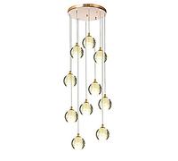 G4 Scadinavo scandinavo per le scale rotanti lampadario lungo, semplice lampadario moderno per scale, per il salotto del villaggio del salotto da pranzo di illuminazione da pranzo-oro disposto 10
