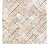 G45429 - Just Kitchens Herringbone Brick Beige Grigio Galerie Carta Da Parati