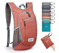 G4Free 10/15L Piccolo Zaino Pieghevole Zaino Leggero Packable Daypack Viaggi Outdoor Escursionismo Borsa a Tracolla, Rosso, 10Liters