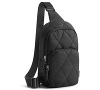 G4Free Borsa a tracolla da donna, casual, borsa da crossbody, casual, borsa da spalla alla moda, mini tasca sul petto, Nero