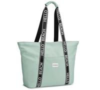 G4Free Borsa da spiaggia impermeabile a prova di sabbia borsa da spiaggia grande borsa sportiva borsa per la spesa per le donne, Verde chiaro, 21.6 x 5.5 x 15.9 Zentimeter