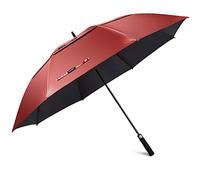 G4Free - Ombrello da golf con protezione UV da 172 cm, apertura automatica, doppia copertura, oversize, extra large, antivento, per sole e pioggia (rosso/nero).