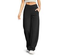 G4Free Pantaloni a gamba larga per donna pantaloni da yoga con tasche Petite/Regular/Tall Pantaloni da lavoro casual larghi, nero, XX-Large