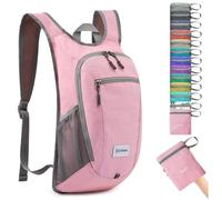G4Free Piccolo zaino pieghevole 10/15 L leggero e pieghevole Zaino da viaggio all'aperto Borsa a tracolla, Piastrelle rosa, 10Liters