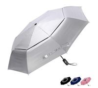 G4Free UPF 50+ Ombrellone da Viaggio con Protezione UV Ombrelli Pieghevoli Ombrello Antivento Ombrello Completamente Automatico