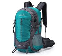 G4Free Zaino da Trekking Impermeabile 35L con Parapioggia, Design Ergonomico e Tasche Laterali per Escursionismo e Campeggio, Colore Turquoise