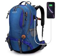 G4Free Zaino da trekking impermeabile da 50 l, con copertura antipioggia, per alpinismo, viaggi, campeggio, trekking, sport all'aria aperta, per uomo e donna, Blu reale, 50L, Outdoor, Sportivo,