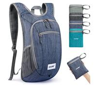 G4Free Zaino da trekking leggero da 10L/15L, ripiegabile, piccolo, per viaggio, l'aperto, borsa a tracolla pieghevole, Blu scuro, 10L, Zaini Daypack