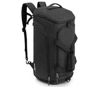 G4Free Zaino da viaggio a 3 vie, 45 l/60 l, grande borsa da palestra con scomparto umido e scomparto per scarpe per viaggi, nuoto, yoga, escursionismo, campeggio, Grigio scuro/nero., 60 L, borsa da