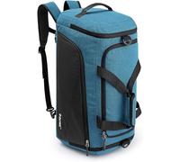 G4Free Zaino da viaggio a 3 vie, 45 l/60 l, grande borsa da palestra con scomparto umido e scomparto per scarpe per viaggi, nuoto, yoga, escursionismo, campeggio, Blu pavone, 45 L