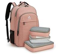 G4Free Zaino da viaggio da 40 l e grande zaino da 17 pollici, per uomo e donna, con 3 pezzi, per viaggi, vacanze, lavoro, lavoro, Colore: rosa., 40 l, Rucksack