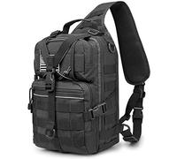 G4Free Zaino tattico Big Molle EDC Range Bag Pack Assault Military Shoulder Backpack One Strap Daypack, Nero, M, Tattico