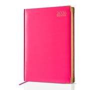 G4GADGET Agenda 2026, formato A4, visualizzazione settimanale, colore rosa, con festività e informazioni internazionali del Regno Unito, organizer con copertina rigida per studenti, insegnanti e uso