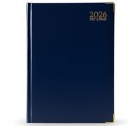 G4GADGET Agenda giornaliera 2026, formato A5, con bordi dorati, copertina rigida, colore blu