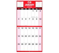 G4GADGET Calendario da parete 2026 con stampa gigante, visualizzazione mensile, facile da leggere, grande calendario con festività del Regno Unito, organizer da appendere con rilegatura a spirale per