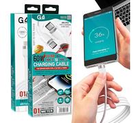 G4GADGET Cavo USB C a USB C [2-Pack, 1M ciascuno, 60W] Cavo di ricarica rapida di tipo C per iPhone 15/16, MacBook, iPad Pro, Galaxy S24/S23, Pixel - Trasferimento dati ad alta velocità