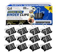 G4GADGET Clip per raccoglitore, 32 mm, confezione da 20 clip medie pieghevoli/bulldog, in metallo resistente, per ufficio, scuola, casa, archiviazione e organizzazione