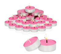 G4GADGET Confezione da 15 candeline rosa - 3 ore di combustione - non profumate - Soft Glow - illuminazione decorativa per casa, eventi e regali