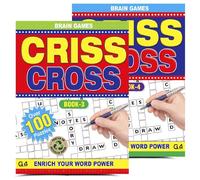 G4Gadget Libri di puzzle Criss Cross per adulti, confezione da 2 - Libro 3 e libro 4 | Grande set di libri di puzzle Criss Cross con oltre 400 puzzle Word Fit | Rompicapo in stile cruciverba su carta