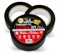 G4GADGET Nastro isolante in PVC nero, 3 rotoli (16 mm x 10 m) | Forte nastro isolante per cablaggio, riparazione, sigillatura | Nastro isolante nero impermeabile per uso interno ed esterno