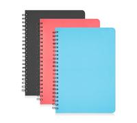 G4GADGET Quaderni A4/A5 con rilegatura a spirale, confezione da 3-60 fogli a righe, copertina impermeabile resistente, colori assortiti (nero, blu, rosa), perfetti per casa, ufficio, scuola e diario