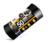 G4GADGET Sacchi per la spazzatura da 70 l (50 sacchetti), resistenti, per casa, cucina, giardino e ufficio, resistenti agli strappi, extra spessi