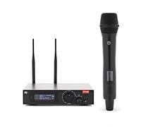 G4M Sistema wireless singolo True Diversity, microfono palmare | 15 Frequenze Selezionabili, Sistema Anti-Interferenza, Portata 50m per Libertà di Movimento, Sincronizzazione IR