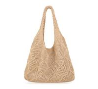 G4ZS5Z0G1 Borsa da spiaggia Borsa da spiaggia estiva all'uncinetto per le donne Borsa a maglia estetica Borsa a maglia Hippie Bag, D-kaki, Medium