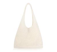 G4ZS5Z0G1 Borsa da spiaggia Borsa da spiaggia estiva all'uncinetto per le donne Borsa a maglia estetica Borsa a maglia Hippie Bag, E- Beige, Medium