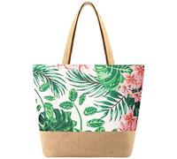 G4ZS5Z0G1 Borsa da spiaggia in paglia da donna, realizzata a mano, da spiaggia, borsa a tracolla cava per l'estate, per le vacanze, Fiore, Taglia unica