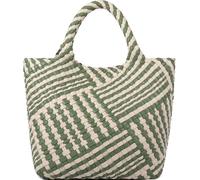 G4ZS5Z0G1 Borsa in tessuto da donna, borsa tote in pelle vegana, grande, estiva, da spiaggia, borsa da viaggio e borsa retrò fatta a mano, Fagiolo a righe verde+bianco, Taglia unica